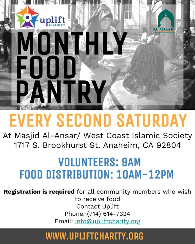 Monthly Food Pantry at Masjid Al-Ansar