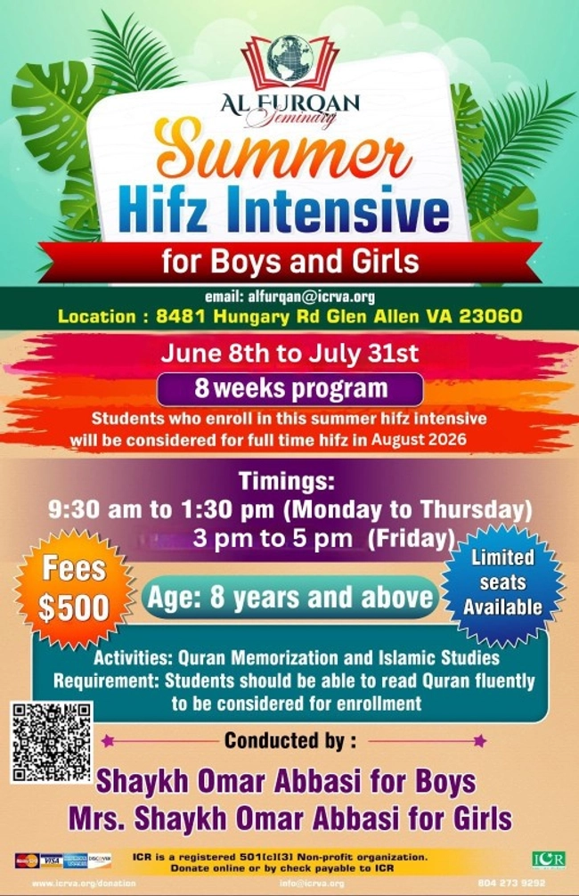 Summer Hifz Intensive for Boys and Girls