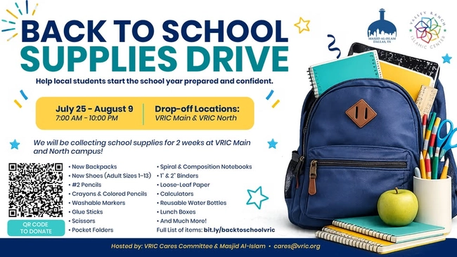 Back to School Supplies Drive
