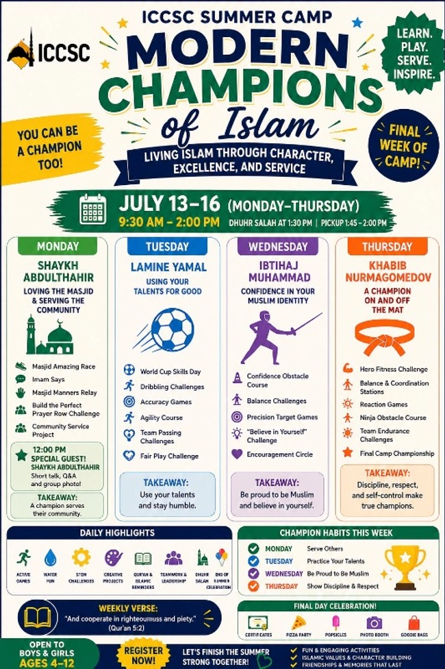 ICCSC Summer Camp: Modern Champions of Islam (Day 1 - Monday)