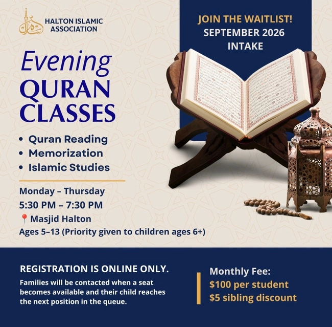 Evening Quran Classes – September 2026 Intake