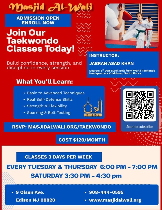 Masjid Al-Wali Taekwondo Classes