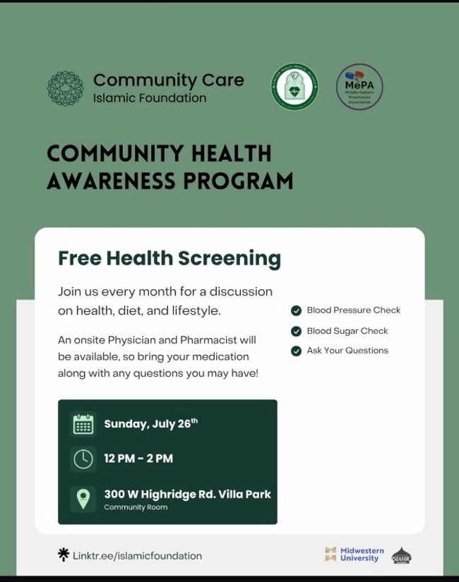 Community Health Awareness Program: Free Health Screening