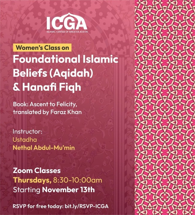 Women's Class on Foundational Islamic Beliefs (Aqidah) & Hanafi Fiqh