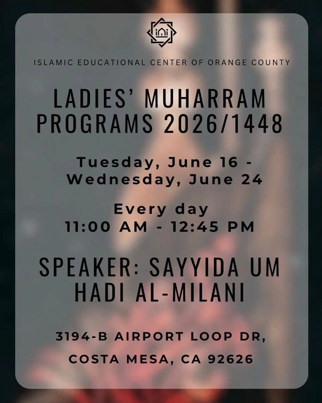 Ladies’ Muharram Programs 2026/1448