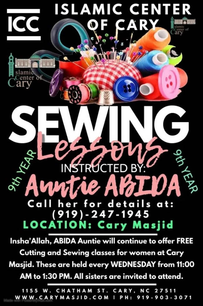 Sewing Lessons at Islamic Center of Cary