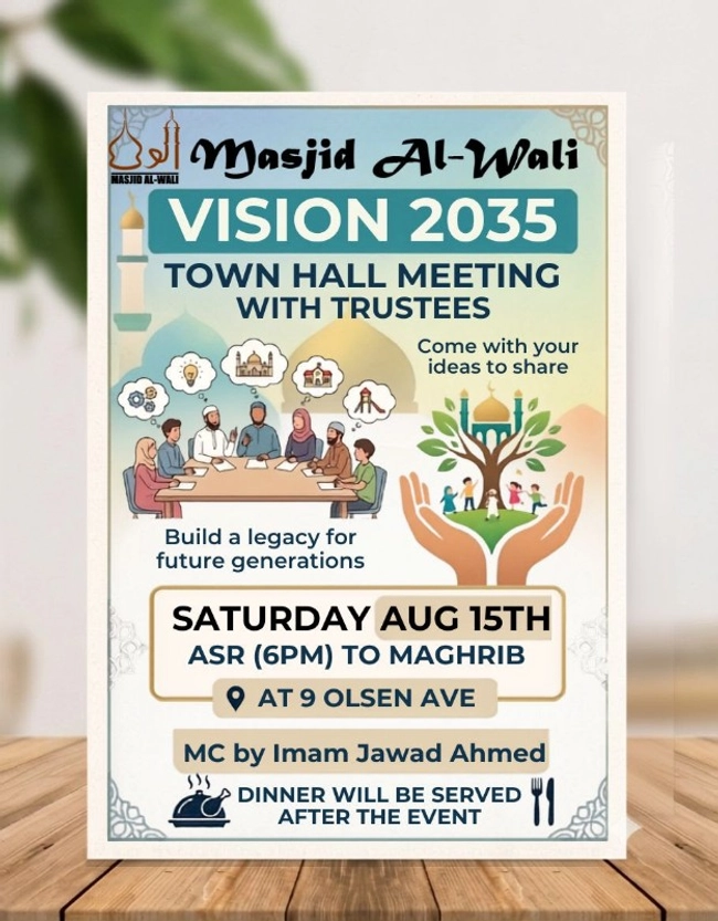 Masjid Al-Wali Vision 2035 Town Hall Meeting with Trustees