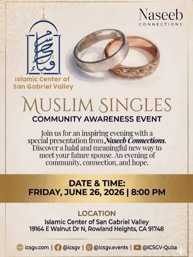 Muslim Singles Community Awareness Event