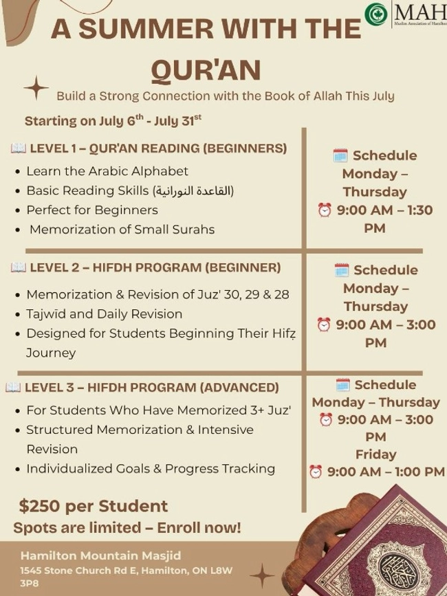 A Summer with the Qur'an: Level 2 – Hifdh Program (Beginner)