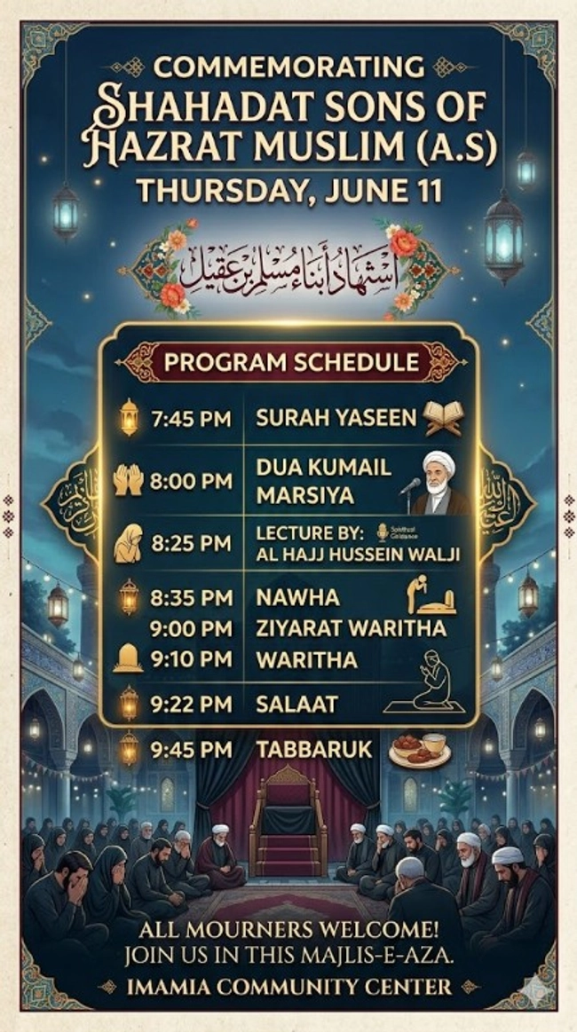 Commemorating Shahadat Sons of Hazrat Muslim (A.S.)