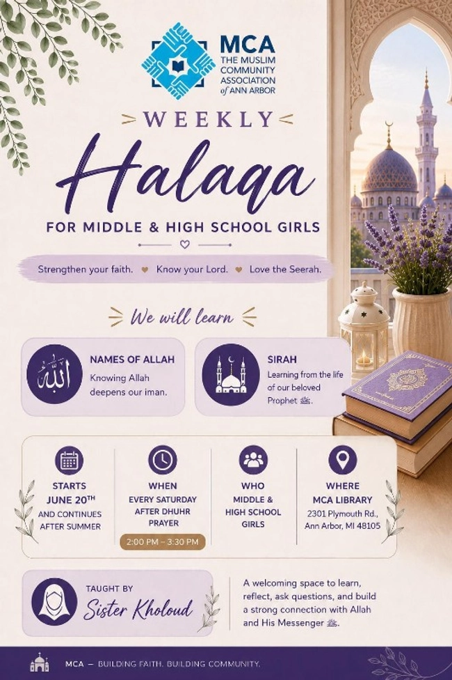 Weekly Halaqa for Middle & High School Girls