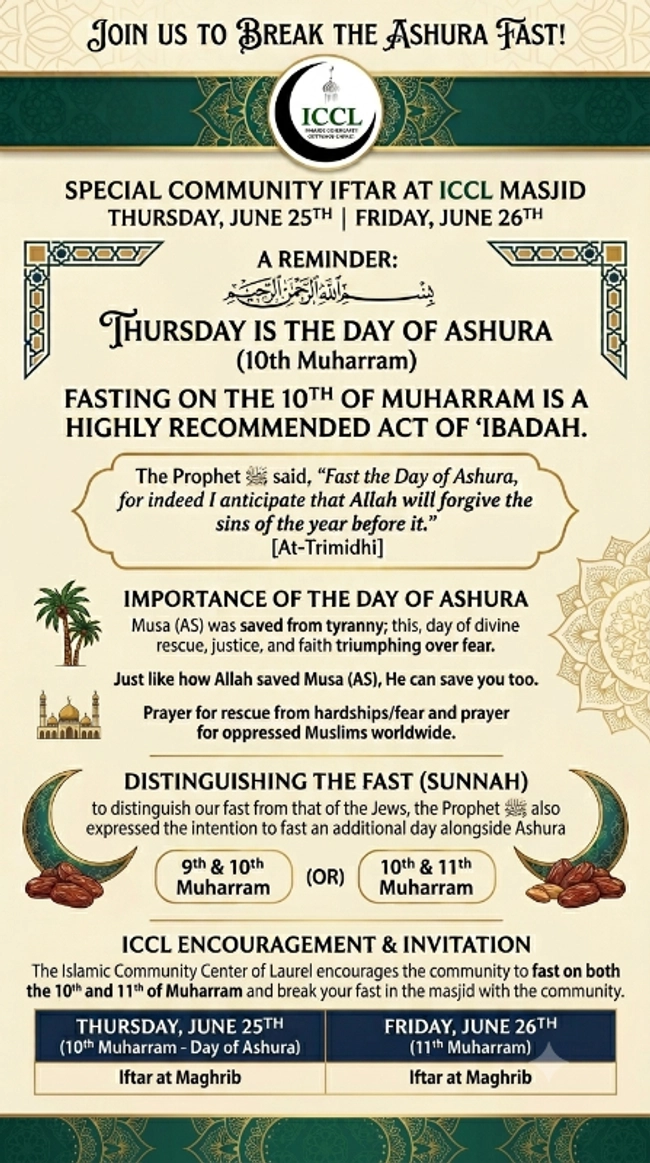 Special Community Iftar at ICCL Masjid