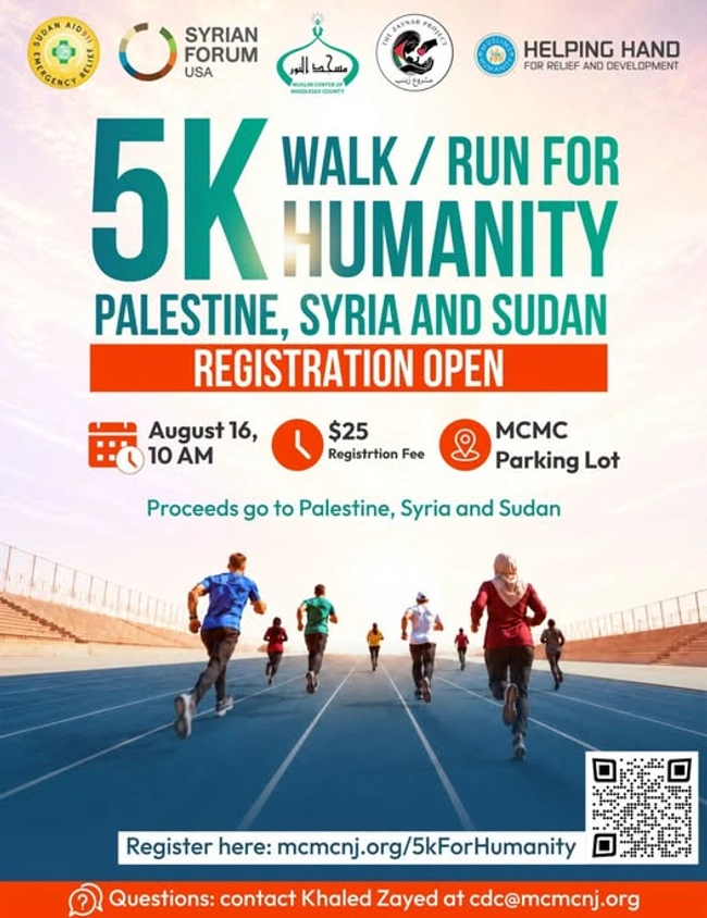 5K Walk/Run for Humanity: Palestine, Syria and Sudan