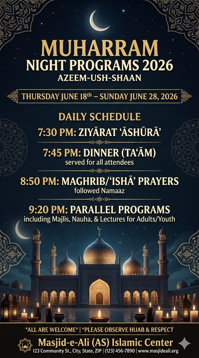 Muharram Night Programs 2026