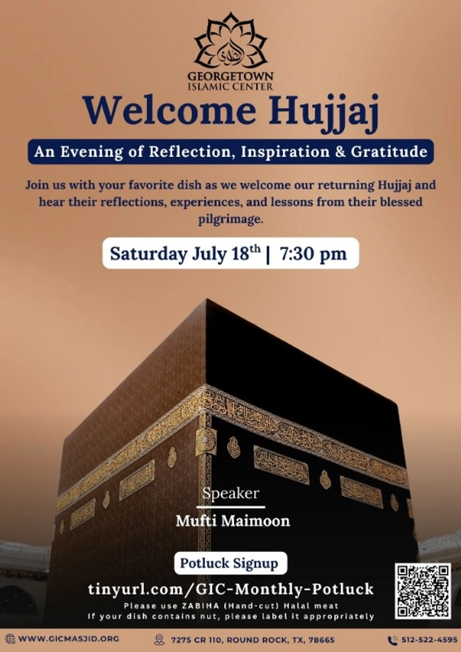 Welcome Hujjaj: An Evening of Reflection, Inspiration & Gratitude