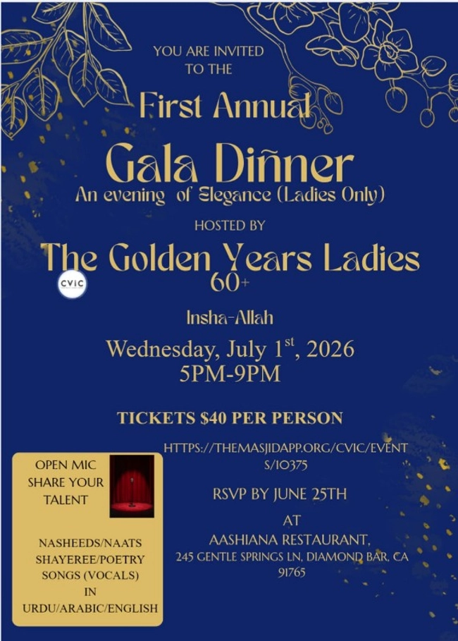First Annual Gala Dinner: An Evening of Elegance (Ladies Only)