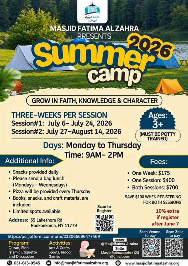 Masjid Fatima Al Zahra Summer Camp 2026 (Session #2)