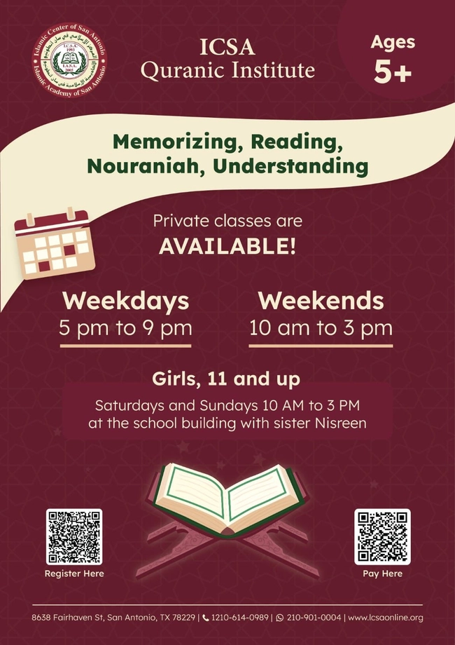  ICSA Quranic Institute Classes
