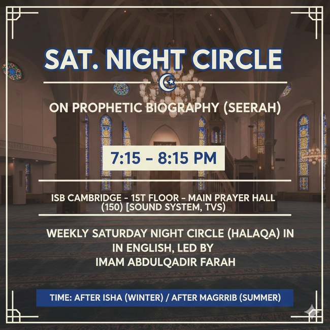 Sat. Night Circle on Prophetic Biography