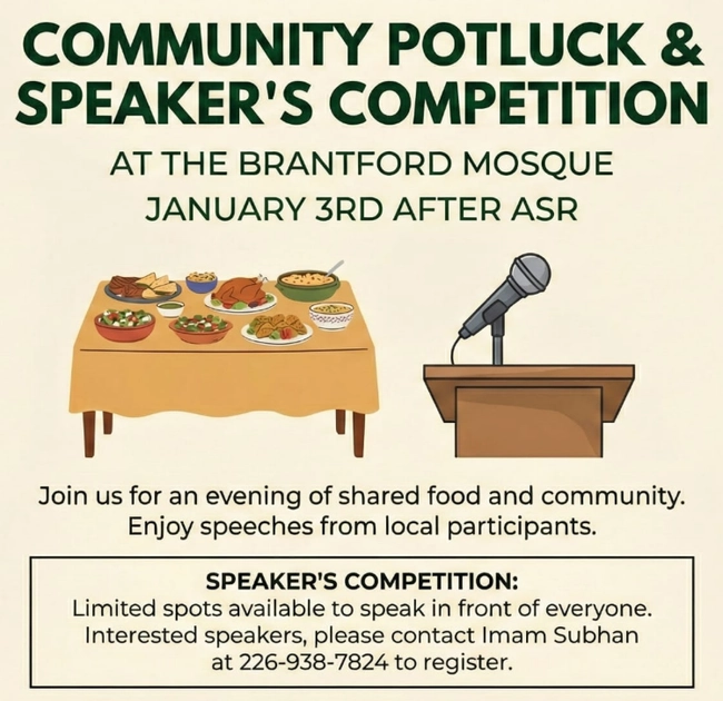  Community Potluck & Speaker’s Competition