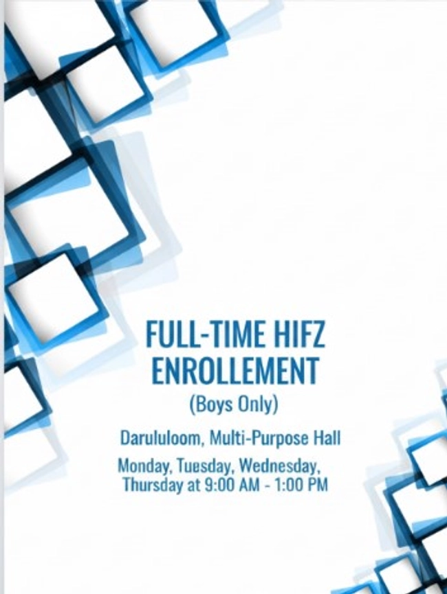 Full-Time Hifz Enrollment (Boys Only)