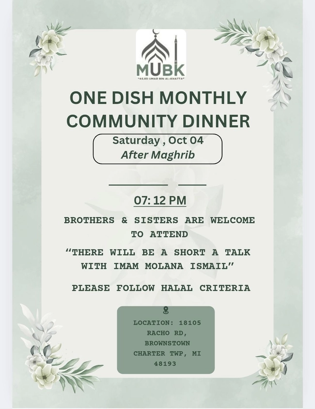 Monthly Community Dinner