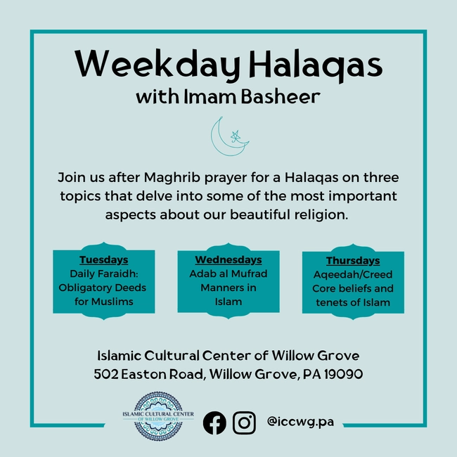 Weekday Halaqas with Imam Basheer