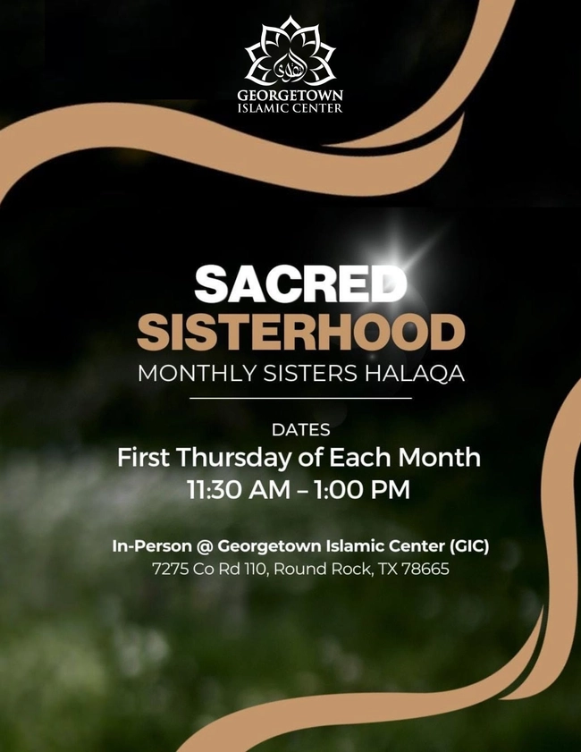 Sacred Sisterhood Monthly Halaqa