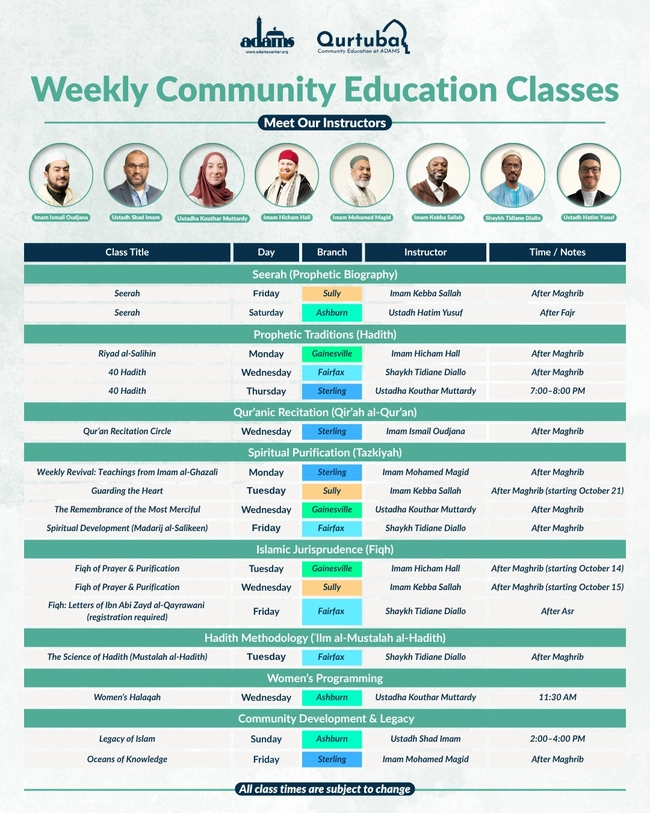 Weekly Community Education Classes