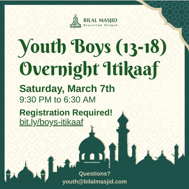 Youth Boys Overnight Itikaaf