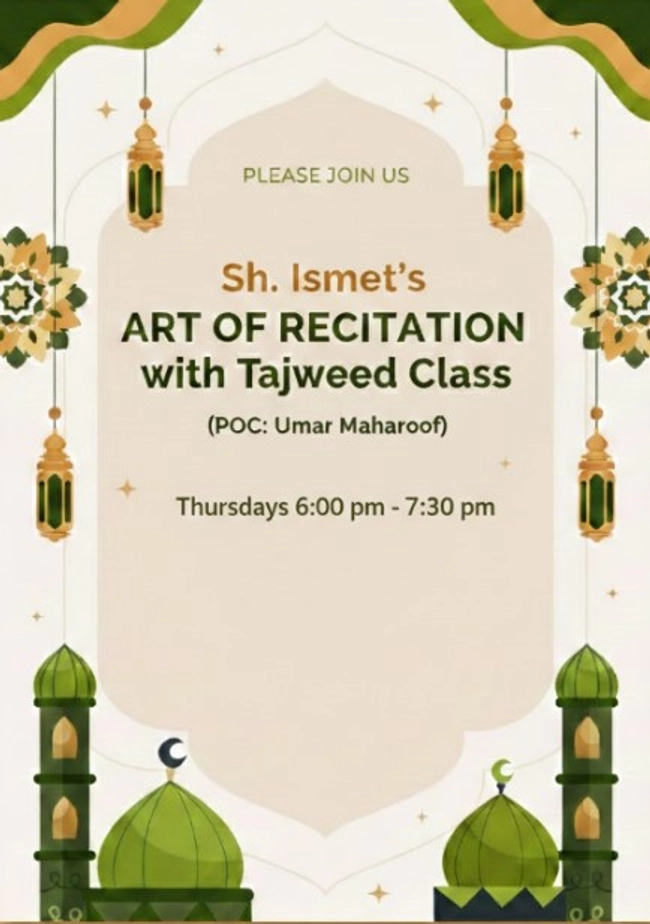 Sh. Ismet's Art of Recitation with Tajweed Class 