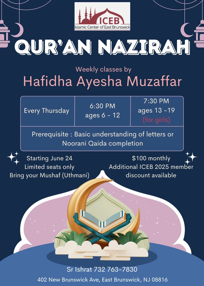 Weekly Qur'an Nazirah Classes 
