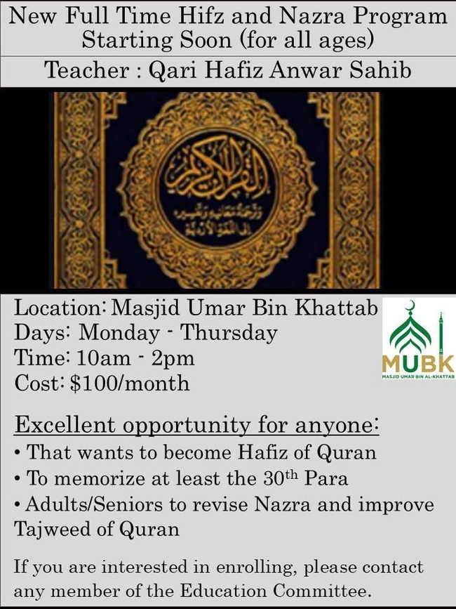 Full-Time Hifz & Nazra Program