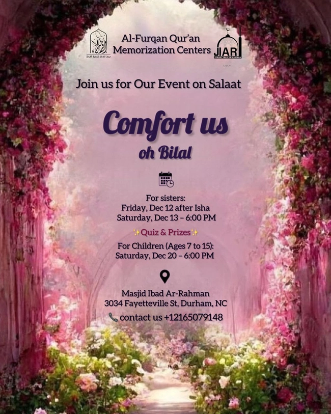 Find Your Comfort: An Event on Salaat