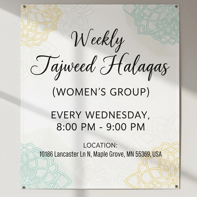 Weekly Tajweed Halaqa (Women's Group)