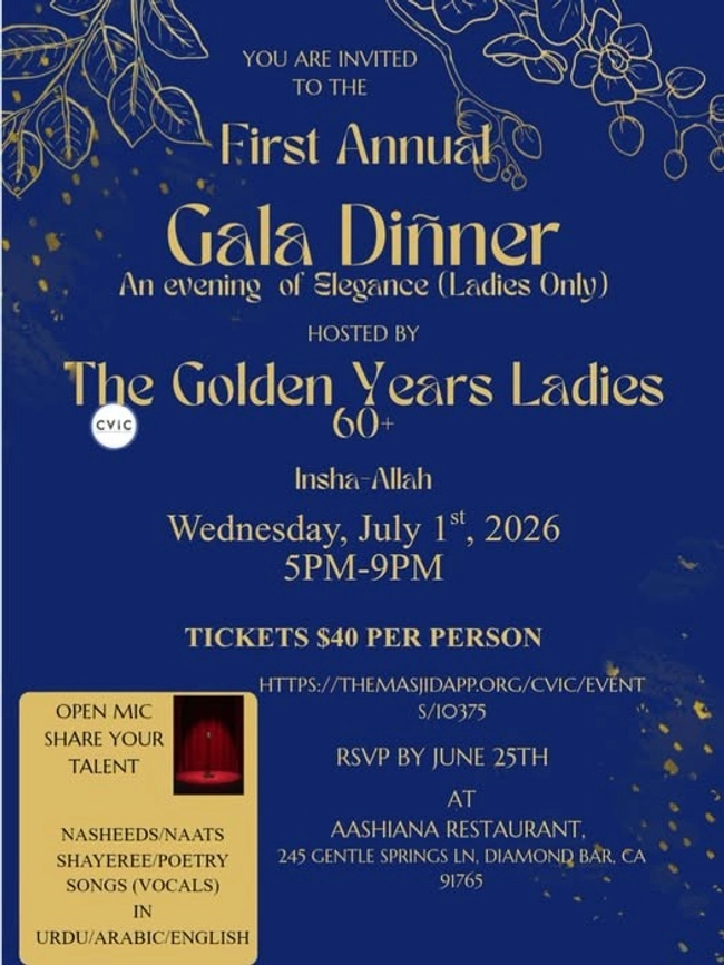 First Annual Gala Dinner: An Evening of Elegance (Ladies Only)