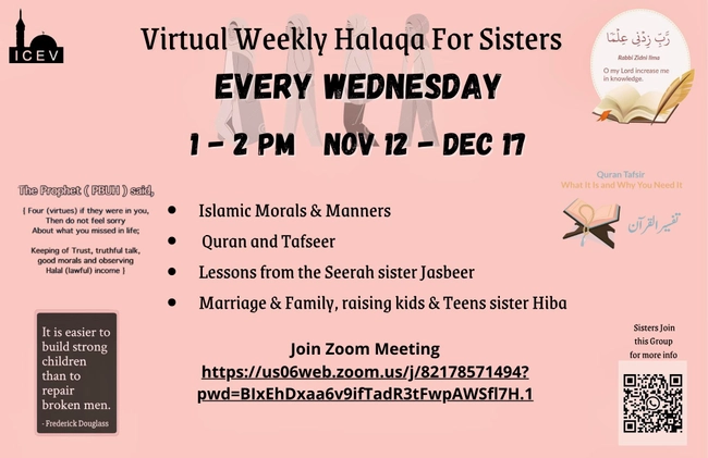 Virtual Weekly Halaqa for Sisters