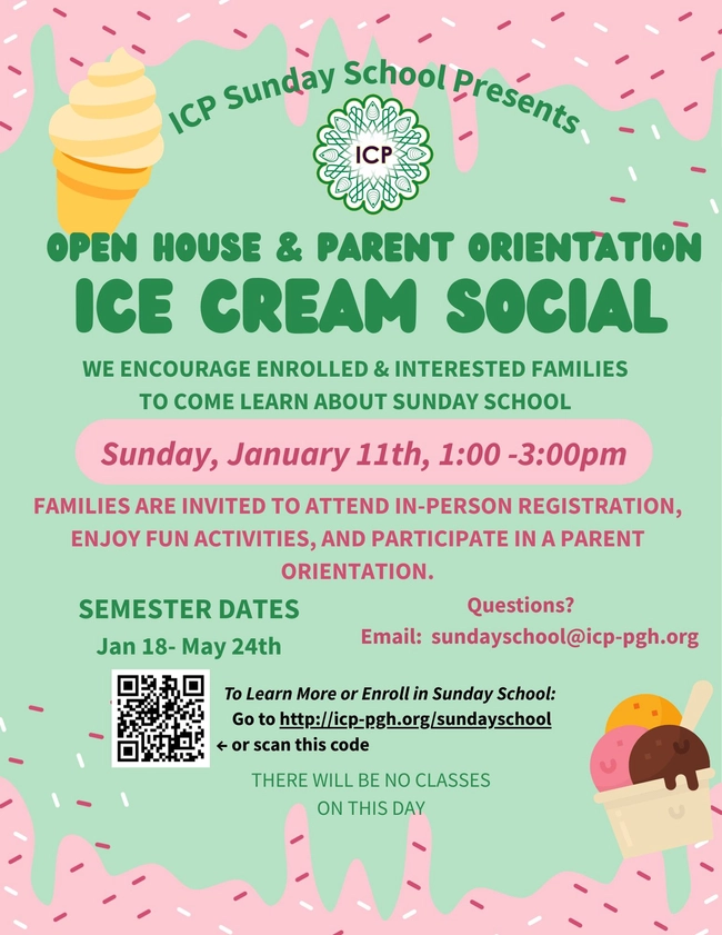 Sunday School:  Parent Orientation