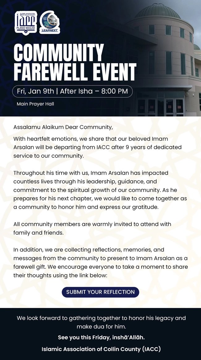 Community Farewell Event