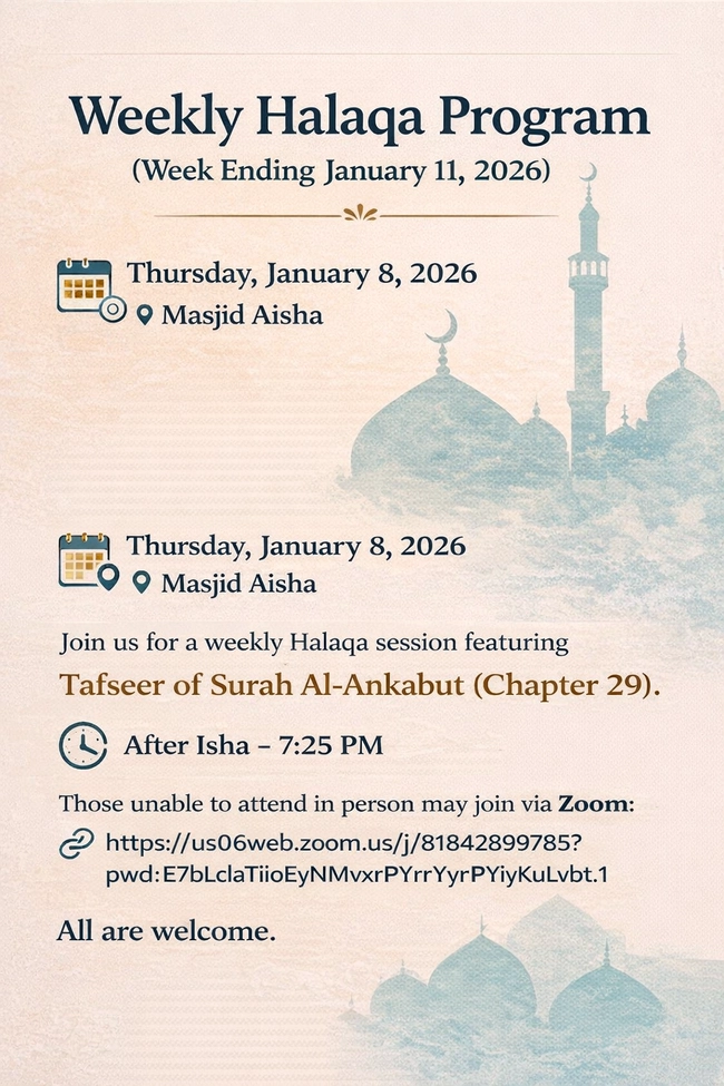 Weekly Halaqa Program