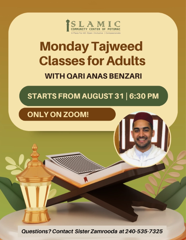 Monday Tajweed Classes for Adults