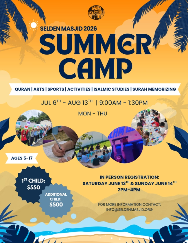Selden Masjid 2026 Summer Camp Registration
