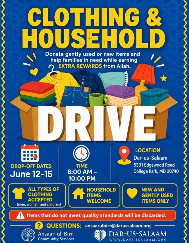 Clothing & Household Drive