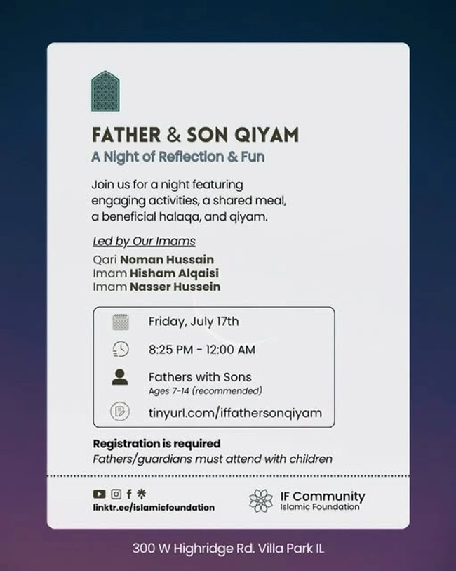 Father & Son Qiyam: A Night of Reflection & Fun